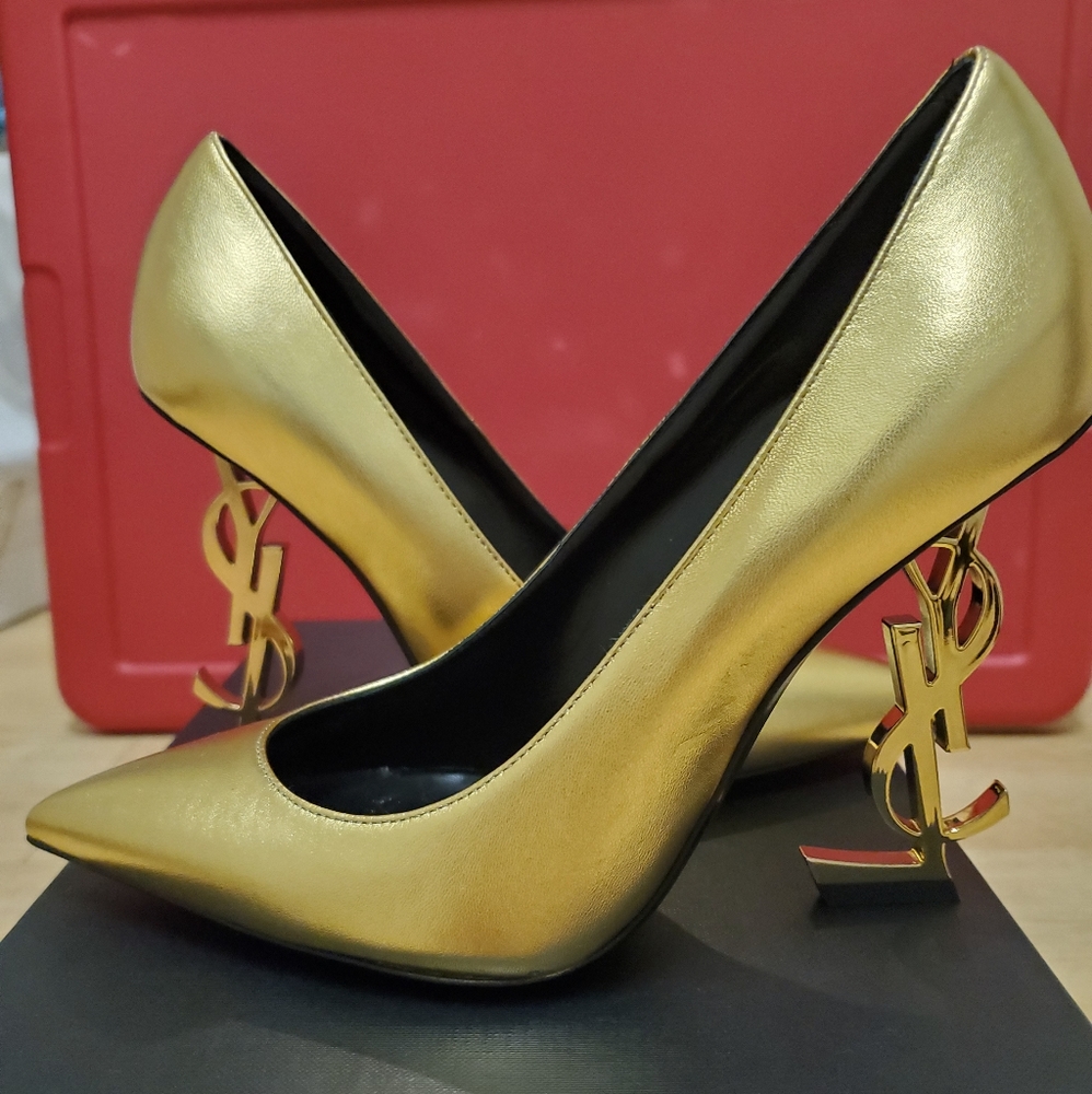 [Sold]     Ysl NEW opyum gold pumps